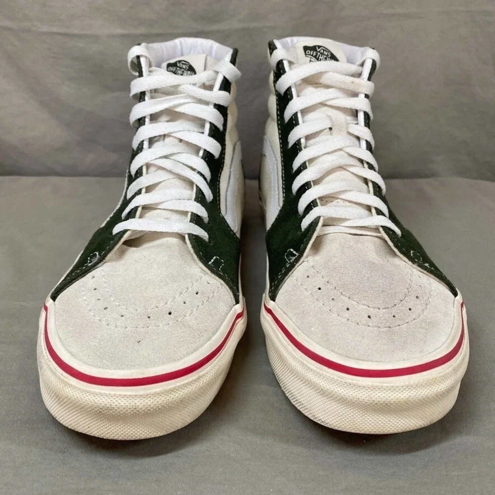 Vans Sk8-Hi Mens Size 8 Retro High-Top‎ Skate Sneaker Marshmallow Green Leather